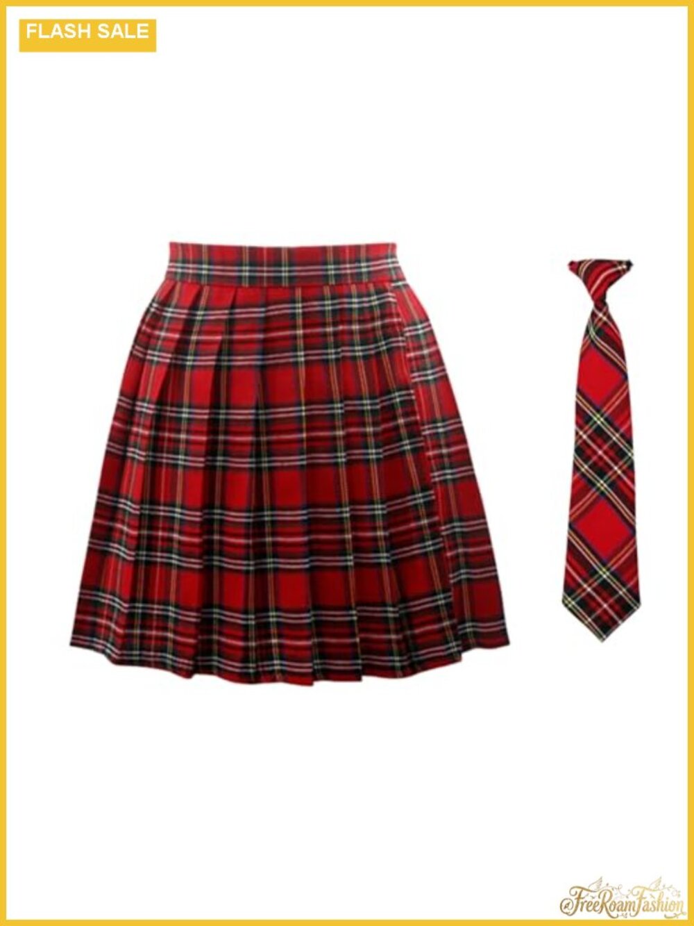 Pleated Plaid Mini Skirt High Waist A-Line Cosplay Cheer Tennis Uniform